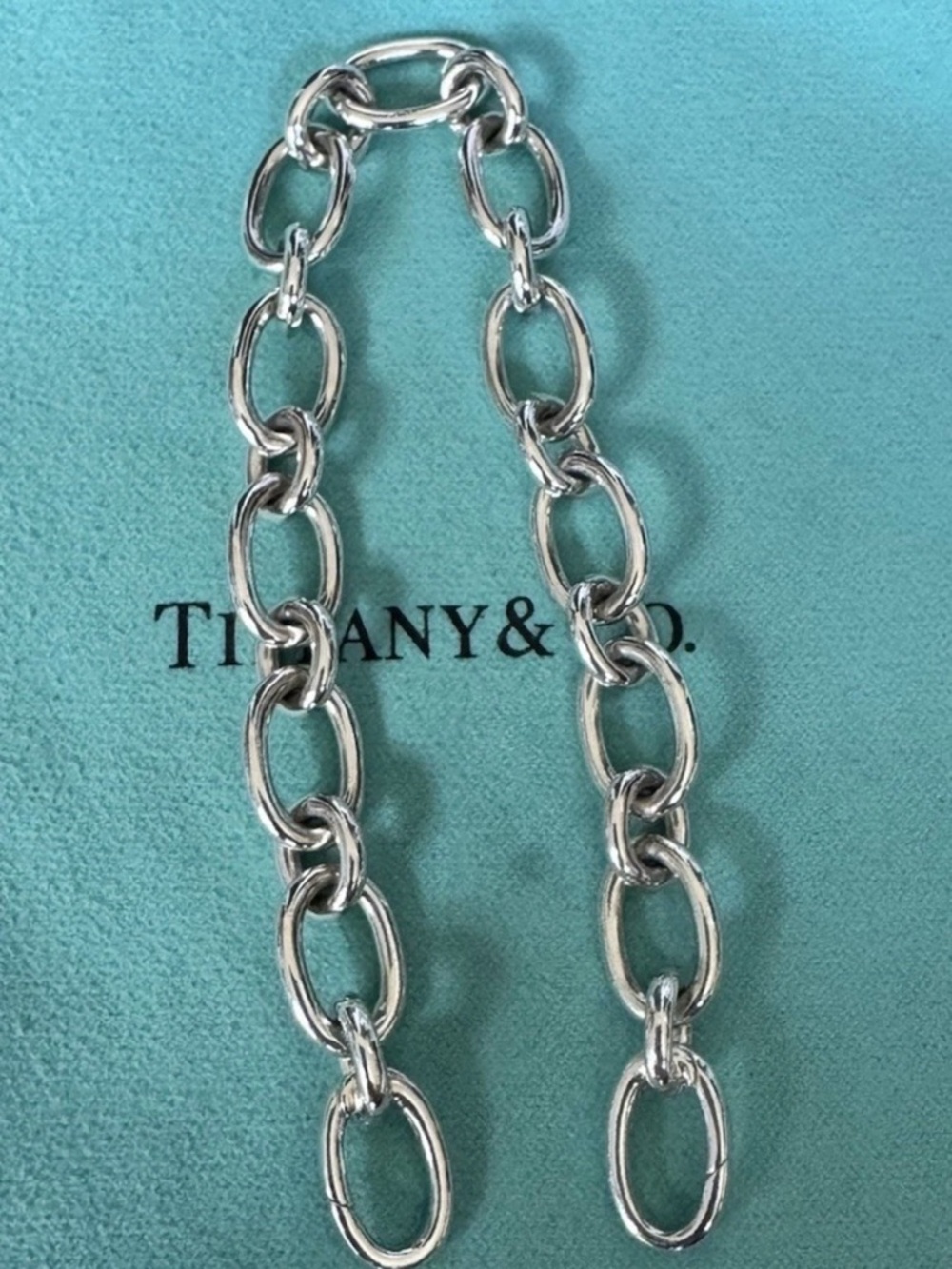 Tiffany & Co Italy 925 Sterling Oval Link 7.5” Clasp Ends - Picture 5 of 12